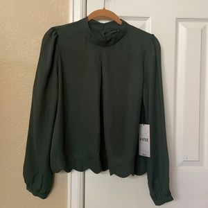 Forest Green blouse, new with tags.